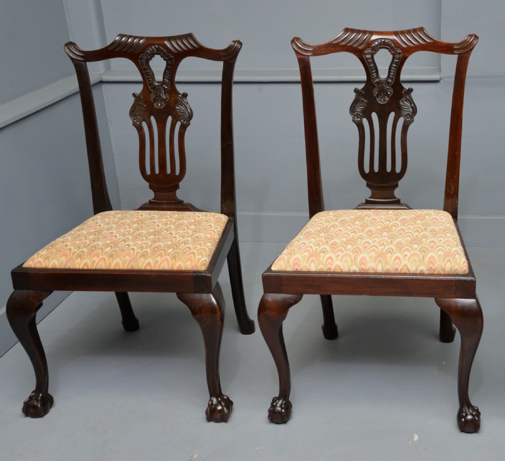 Set Of Six Chippendale Revival Mahogany Dining Chairs By Phillips & Jones View V