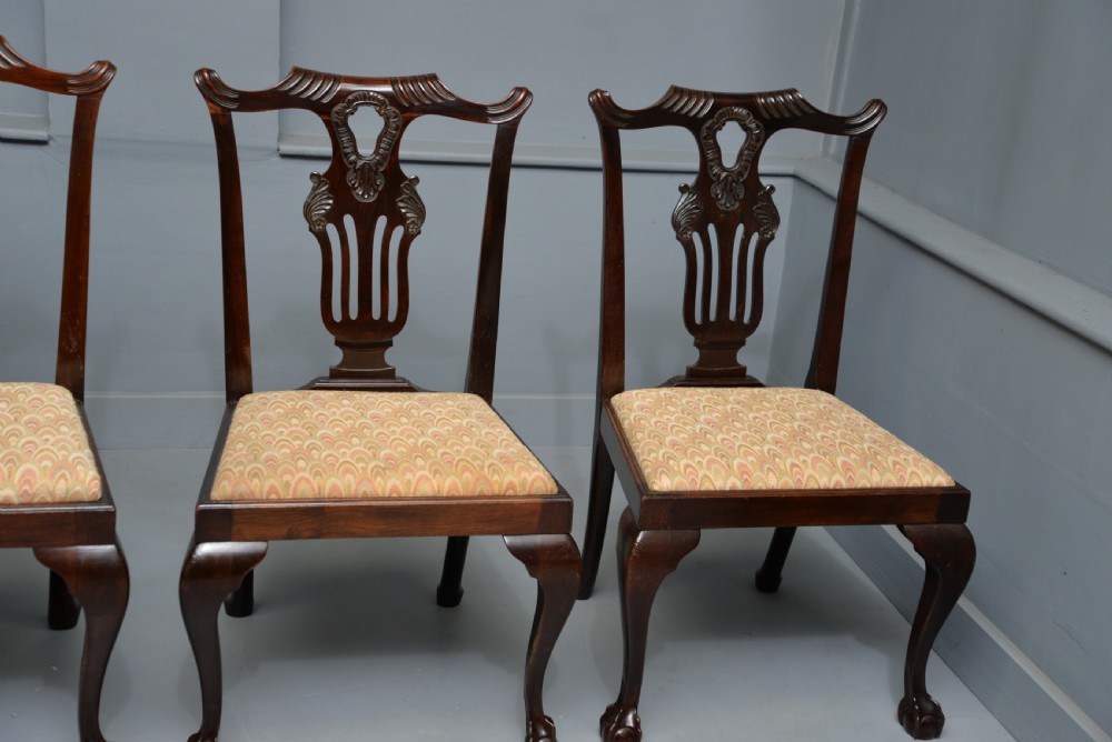 Set Of Six Chippendale Revival Mahogany Dining Chairs By Phillips & Jones View VII