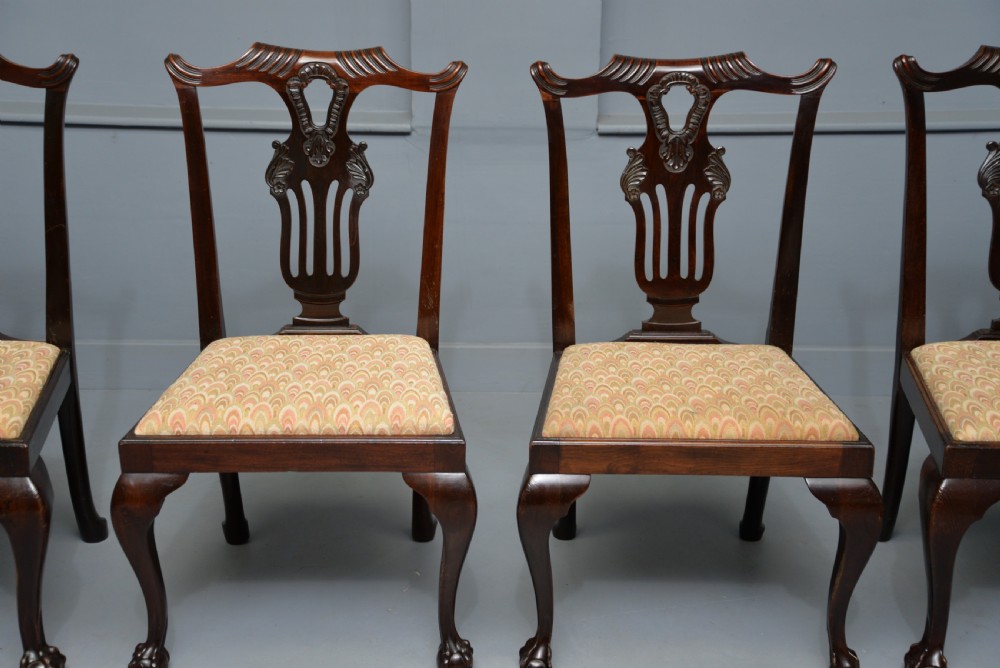 Set Of Six Chippendale Revival Mahogany Dining Chairs By Phillips & Jones View VIII