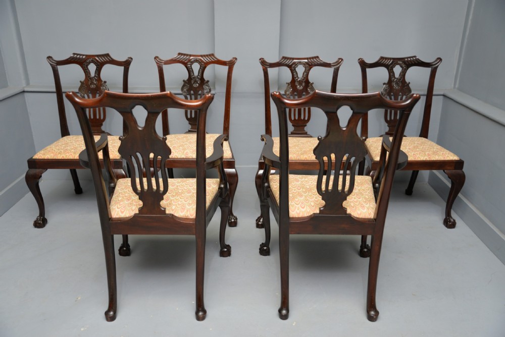 Set Of Six Chippendale Revival Mahogany Dining Chairs By Phillips & Jones View XIII