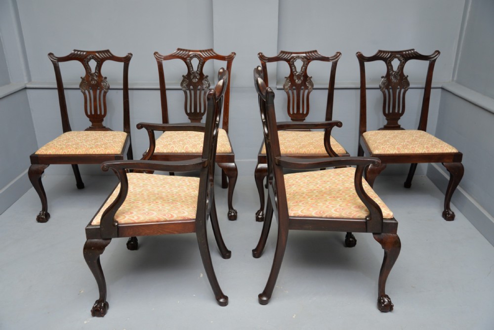 Set Of Six Chippendale Revival Mahogany Dining Chairs By Phillips & Jones View XIV