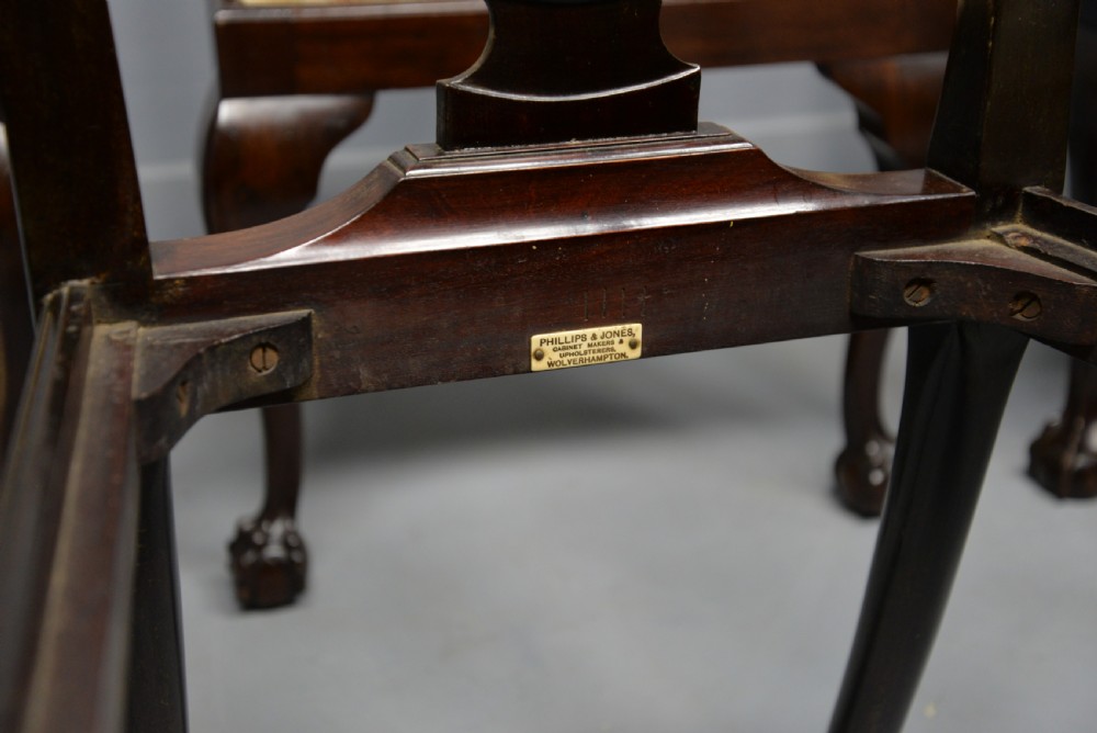 Set Of Six Chippendale Revival Mahogany Dining Chairs By Phillips & Jones View XV