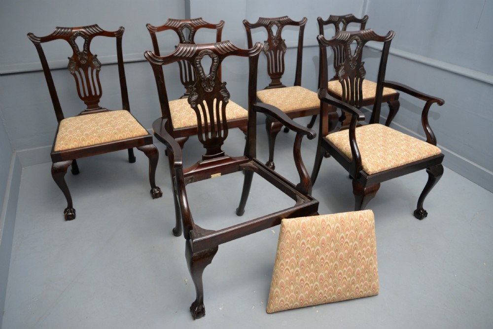 Set Of Six Chippendale Revival Mahogany Dining Chairs By Phillips & Jones View XVII
