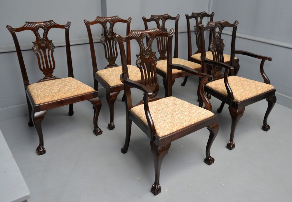 Set Of Six Chippendale Revival Mahogany Dining Chairs By Phillips & Jones View XVIII