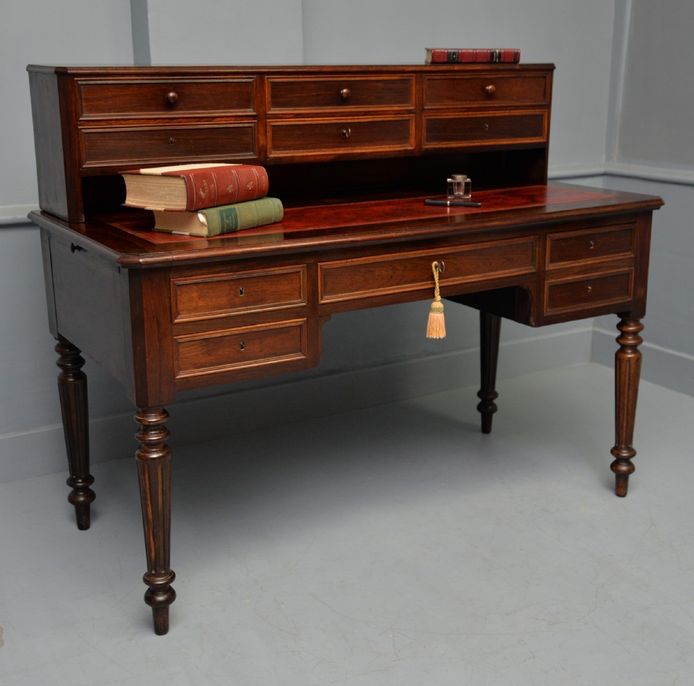 Quality French 19th Century Leather Top Extending Rosewood Desk