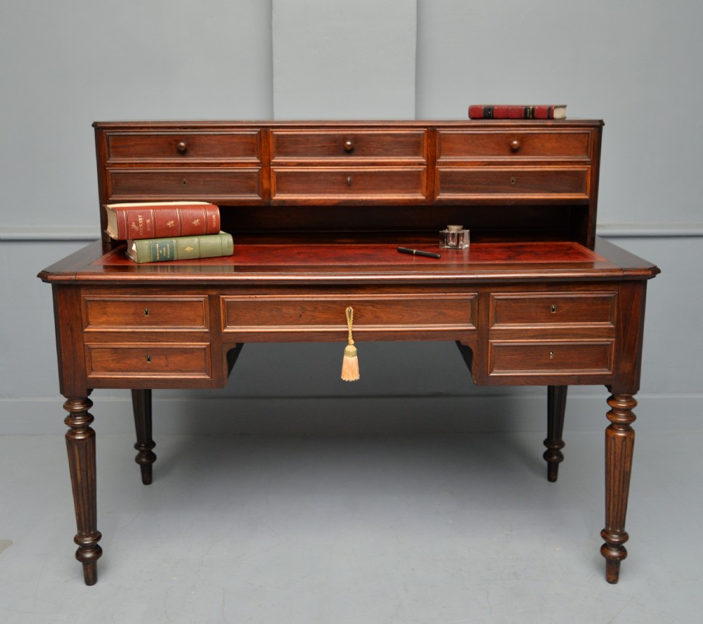 Quality French 19th Century Leather Top Extending Rosewood Desk View III