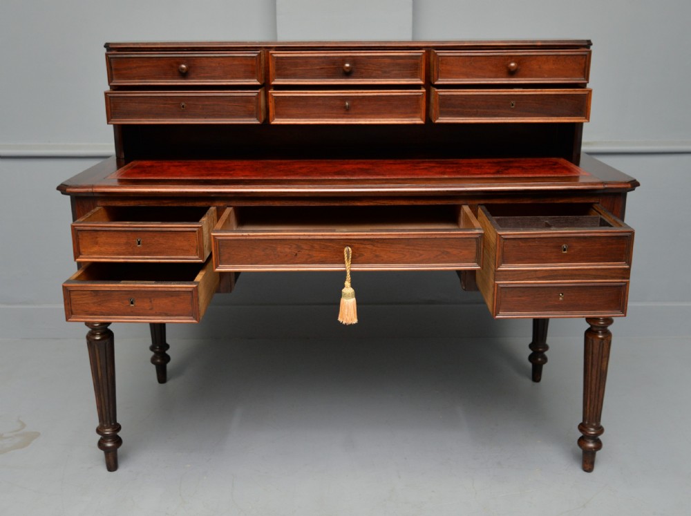 Quality French 19th Century Leather Top Extending Rosewood Desk View IV