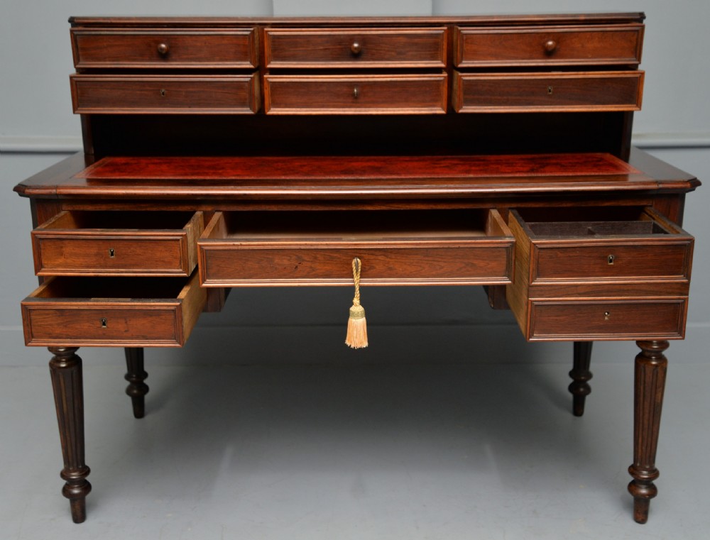 Quality French 19th Century Leather Top Extending Rosewood Desk View V