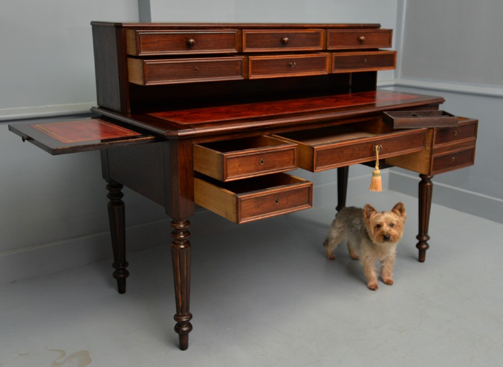 Quality French 19th Century Leather Top Extending Rosewood Desk View IX