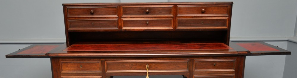 Quality French 19th Century Leather Top Extending Rosewood Desk View XII