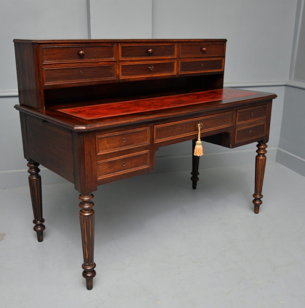 Quality French 19th Century Leather Top Extending Rosewood Desk View XIII