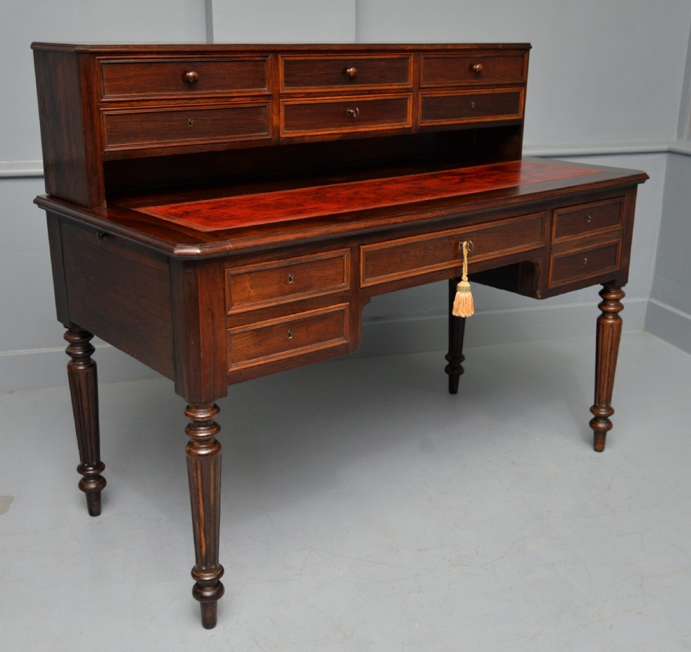 Quality French 19th Century Leather Top Extending Rosewood Desk View XIV