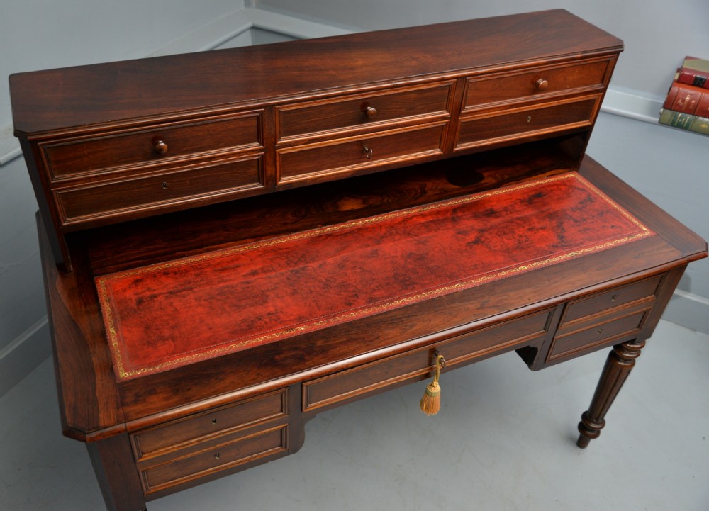 Quality French 19th Century Leather Top Extending Rosewood Desk View XXI
