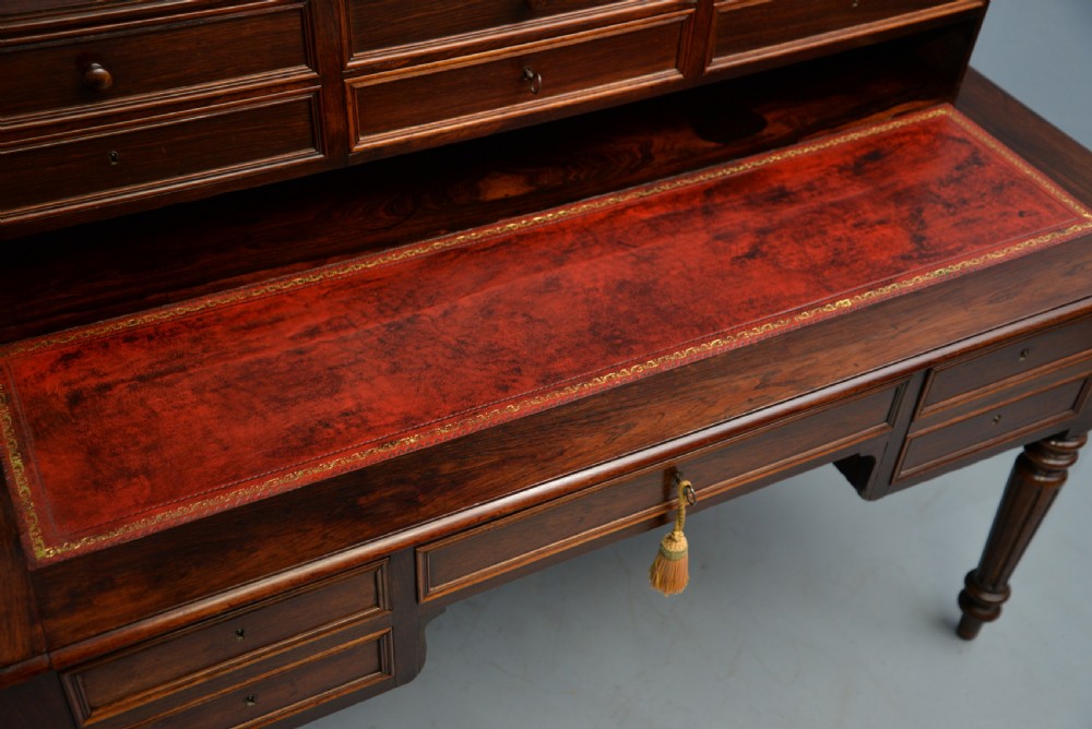 Quality French 19th Century Leather Top Extending Rosewood Desk View XXII