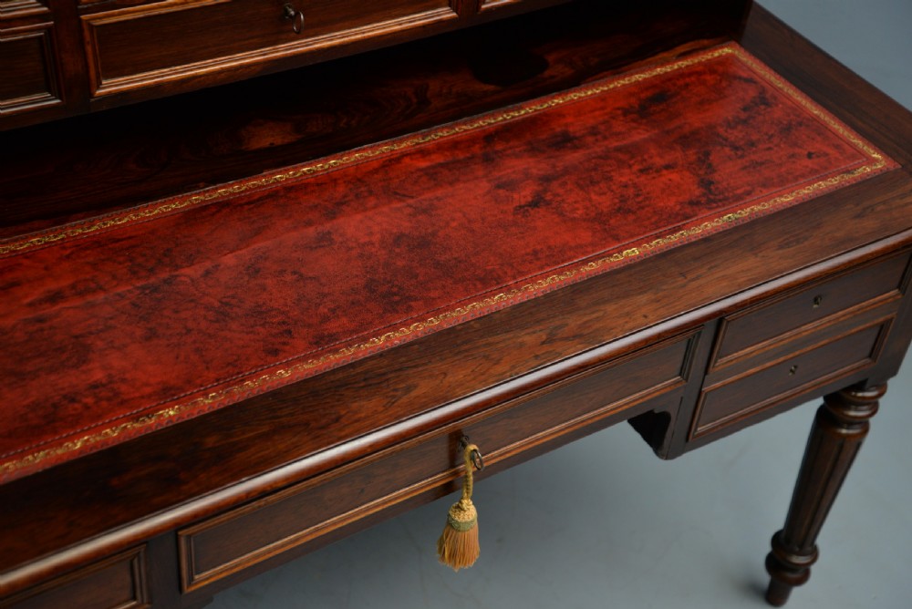 Quality French 19th Century Leather Top Extending Rosewood Desk View XXIV