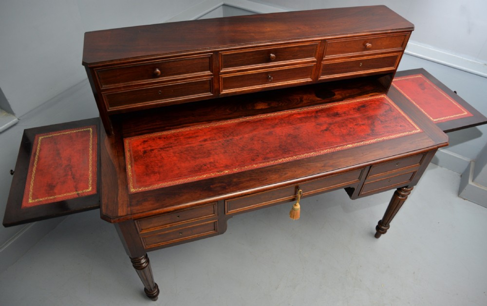 Quality French 19th Century Leather Top Extending Rosewood Desk View XXVII
