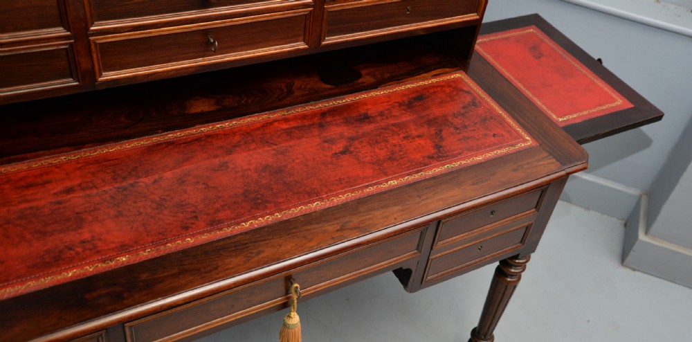 Quality French 19th Century Leather Top Extending Rosewood Desk View XXIX