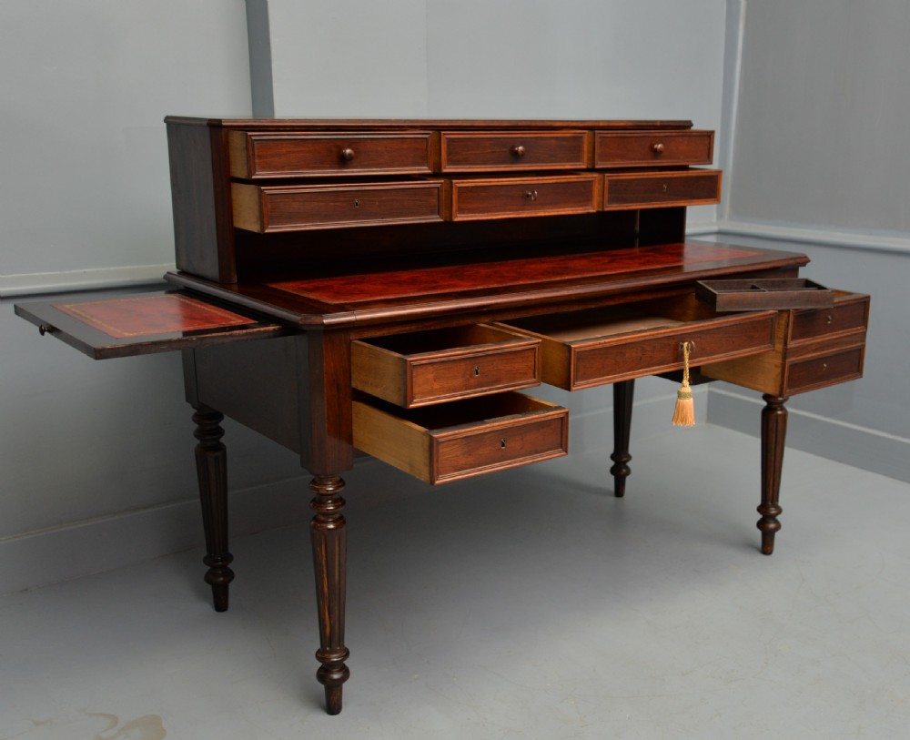 Quality French 19th Century Leather Top Extending Rosewood Desk View XXX