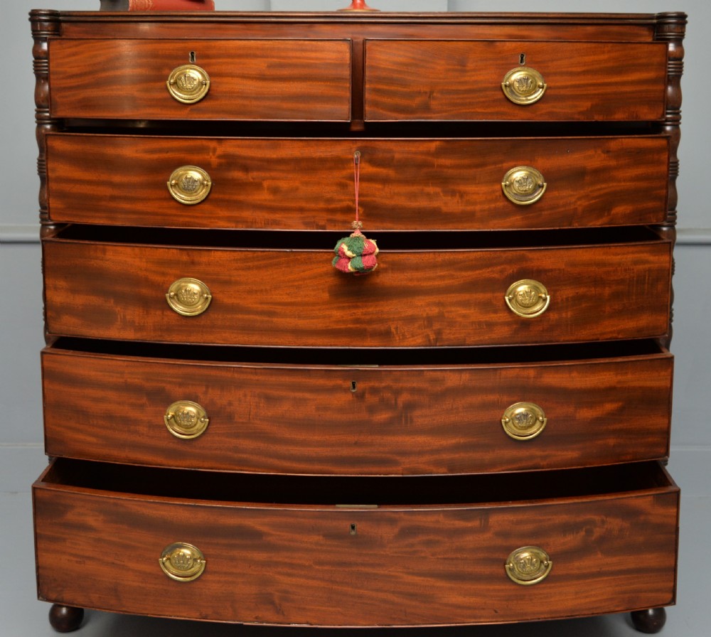 Regency Mahogany Bow-Front Chest Of Drawers View VI