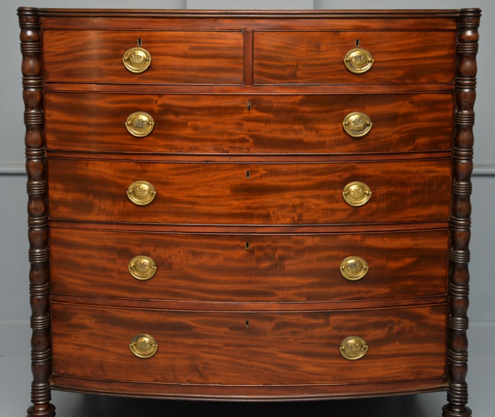Regency Mahogany Bow-Front Chest Of Drawers View VIII