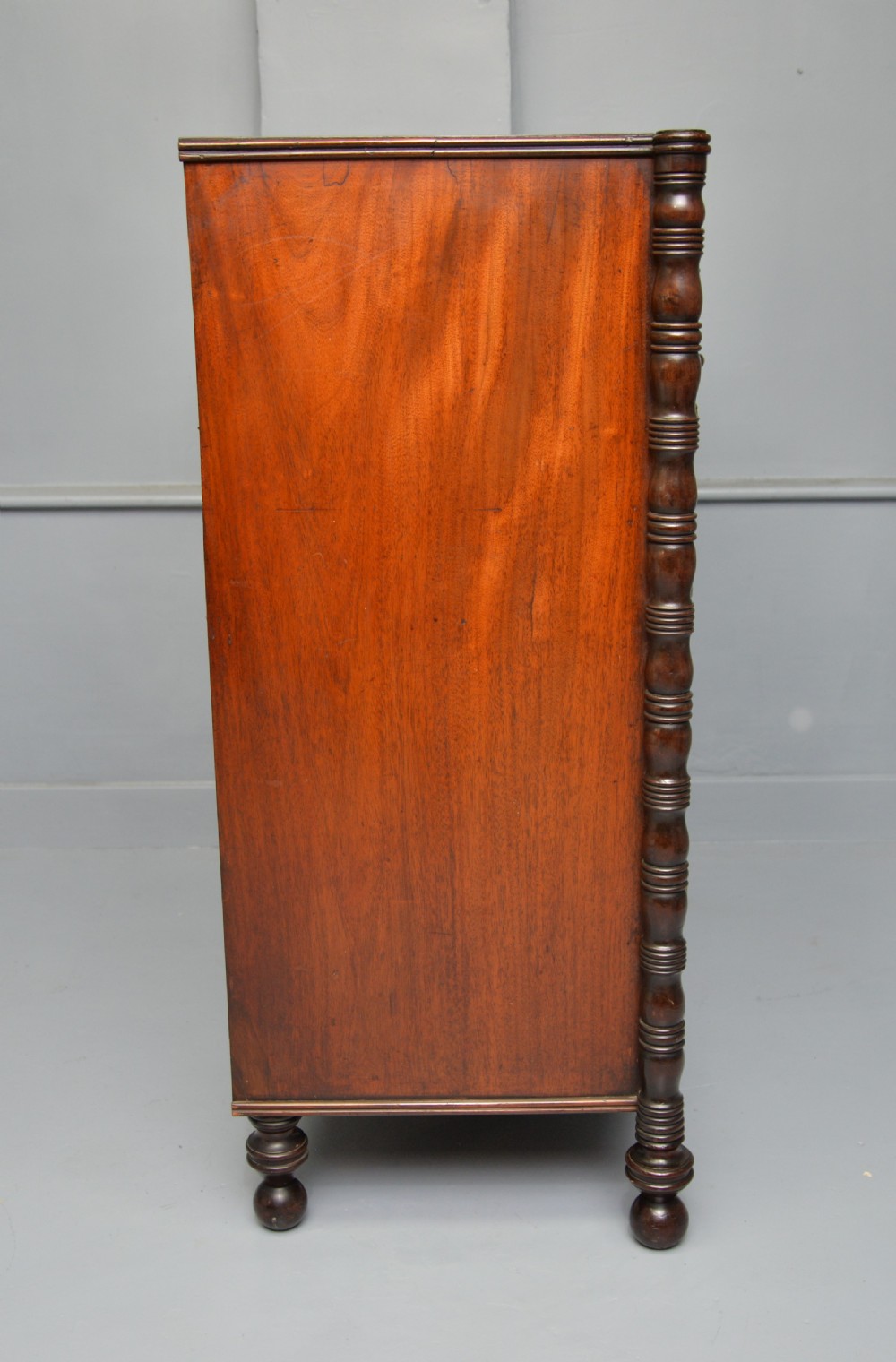 Regency Mahogany Bow-Front Chest Of Drawers View XI