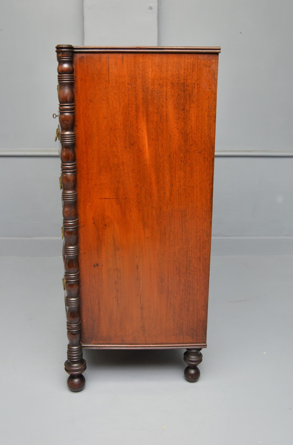 Regency Mahogany Bow-Front Chest Of Drawers View XIII
