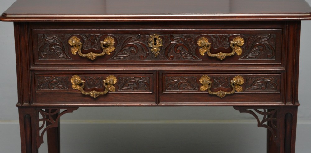 Chippendale Period Georgian Mahogany Lowboy Side Table View IV