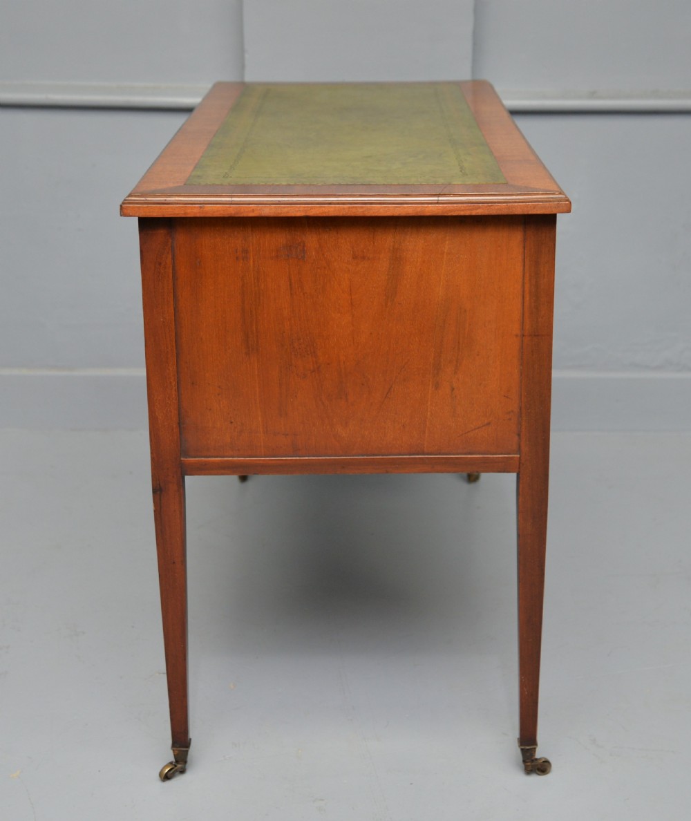 Edwardian Inlaid Mahogany Leather Top Writing Desk View X