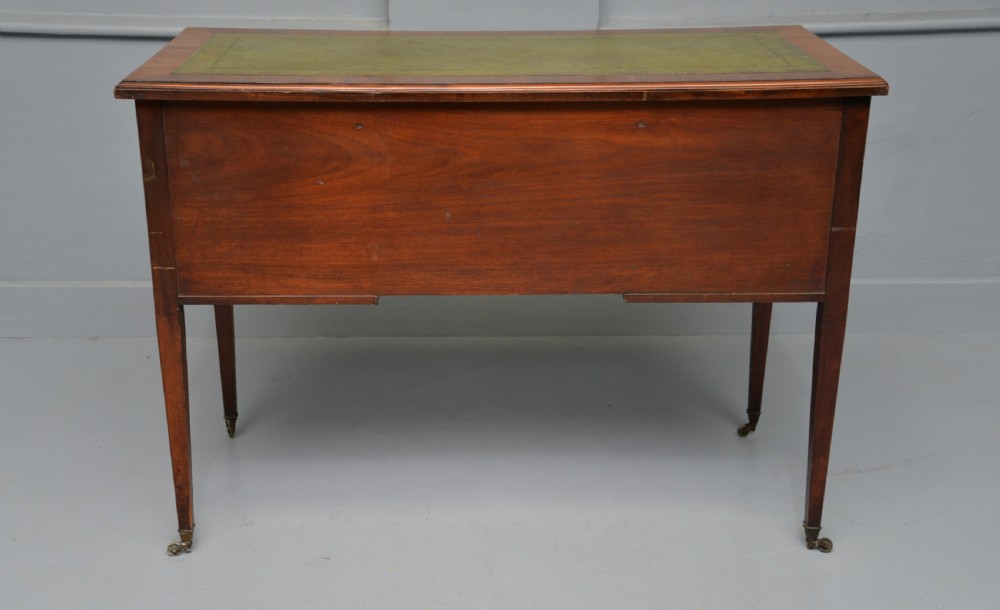 Edwardian Inlaid Mahogany Leather Top Writing Desk View XII