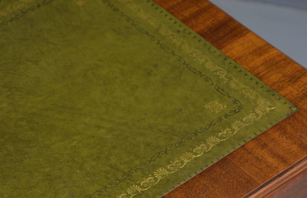 Edwardian Inlaid Mahogany Leather Top Writing Desk View XVII