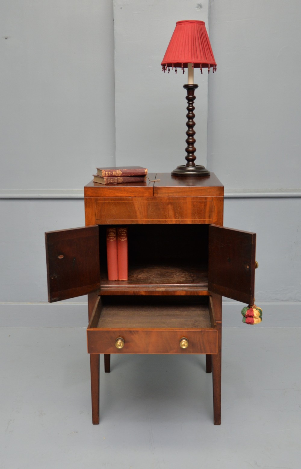Georgian Mahogany Wash-Stand Bedside Cabinet View III