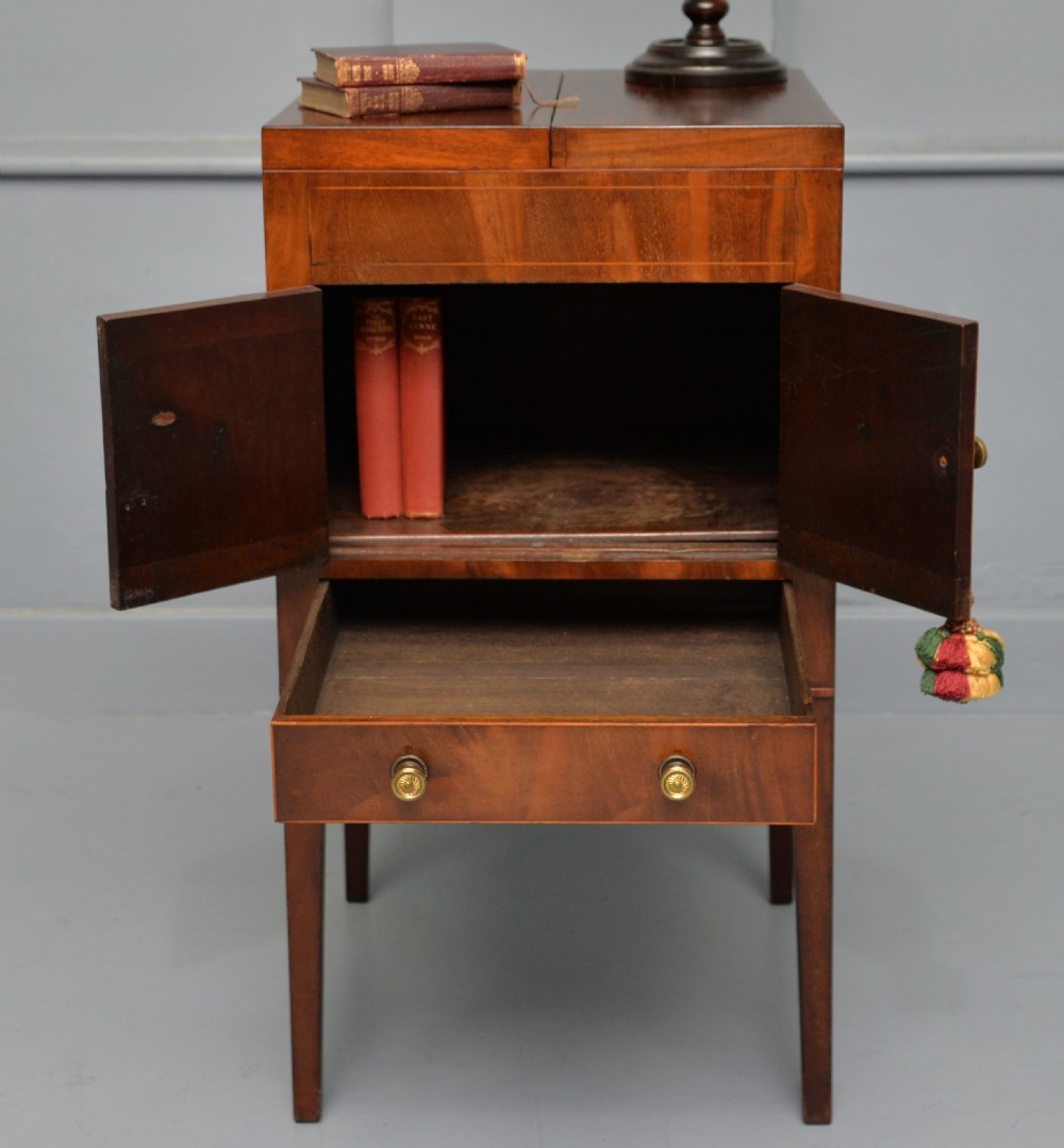 Georgian Mahogany Wash-Stand Bedside Cabinet View IV