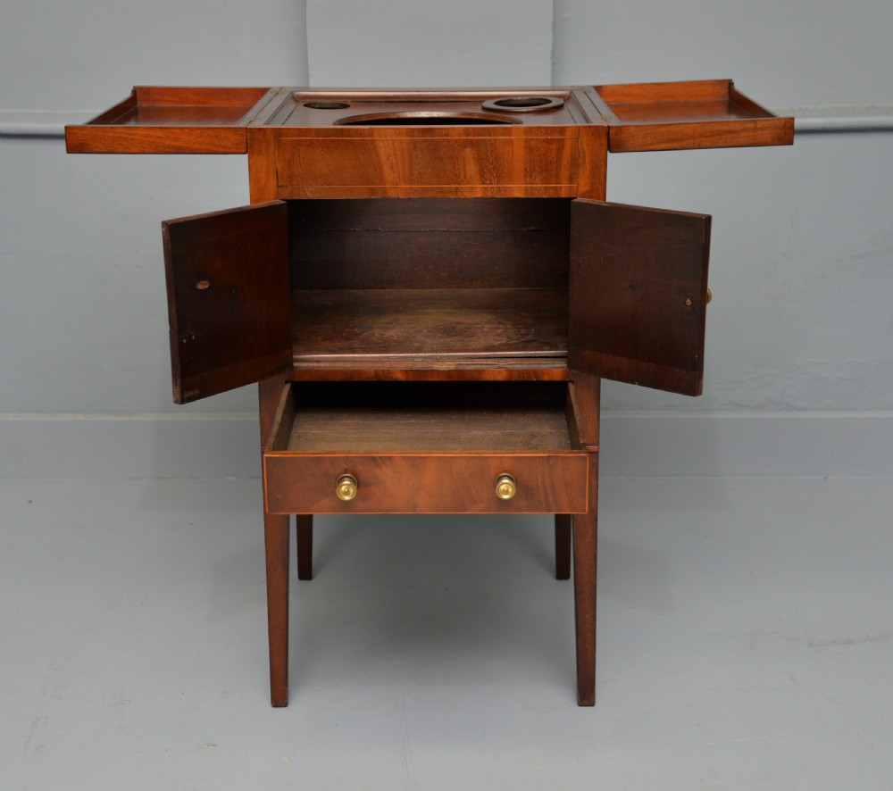 Georgian Mahogany Wash-Stand Bedside Cabinet View IX