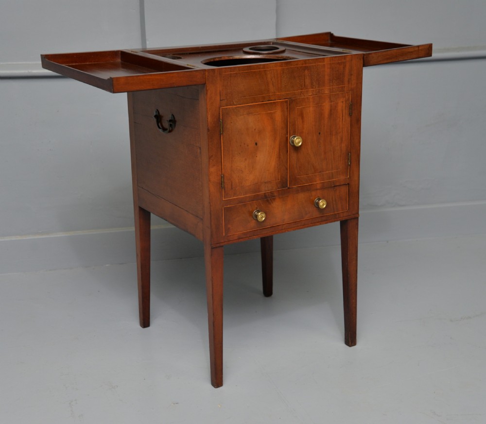 Georgian Mahogany Wash-Stand Bedside Cabinet View XV