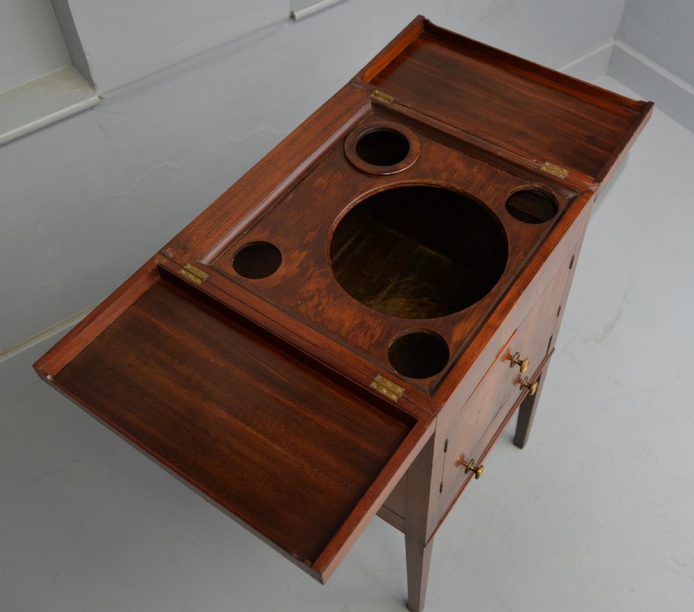 Georgian Mahogany Wash-Stand Bedside Cabinet View XVI