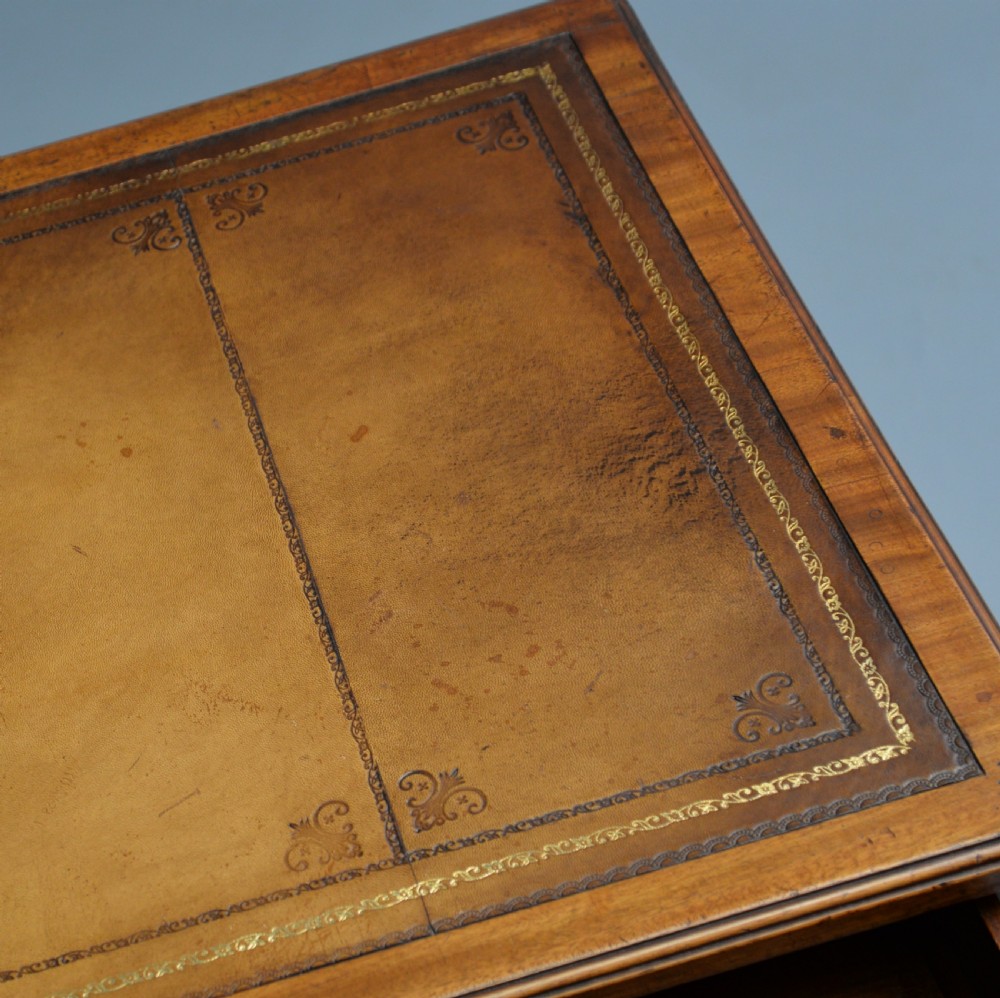 Victorian Mahogany Leather Top Pedestal Desk View XII