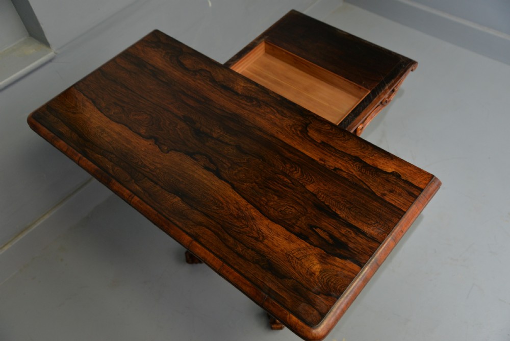 Early Victorian Rosewood And Walnut Tea / Side Table View XVIII