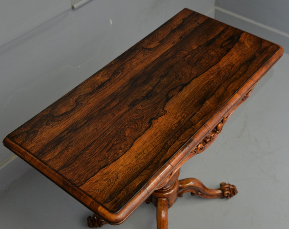 Early Victorian Rosewood And Walnut Tea / Side Table View XXI