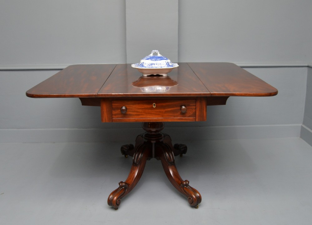 Superb William IV Solid Mahogany Dining Table Seats Four View II