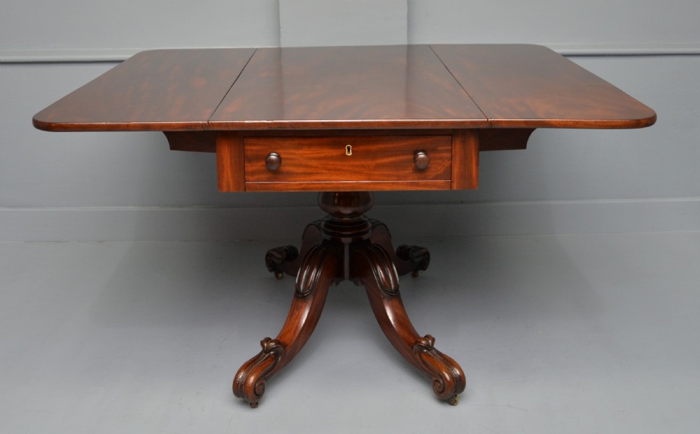 Superb William IV Solid Mahogany Dining Table Seats Four View III