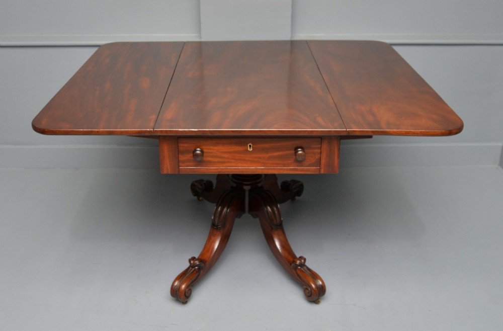 Superb William IV Solid Mahogany Dining Table Seats Four View V