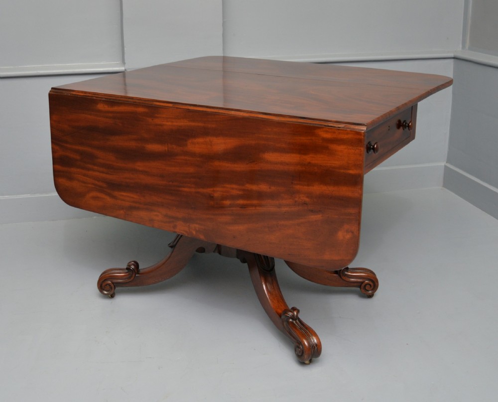 Superb William IV Solid Mahogany Dining Table Seats Four View XI