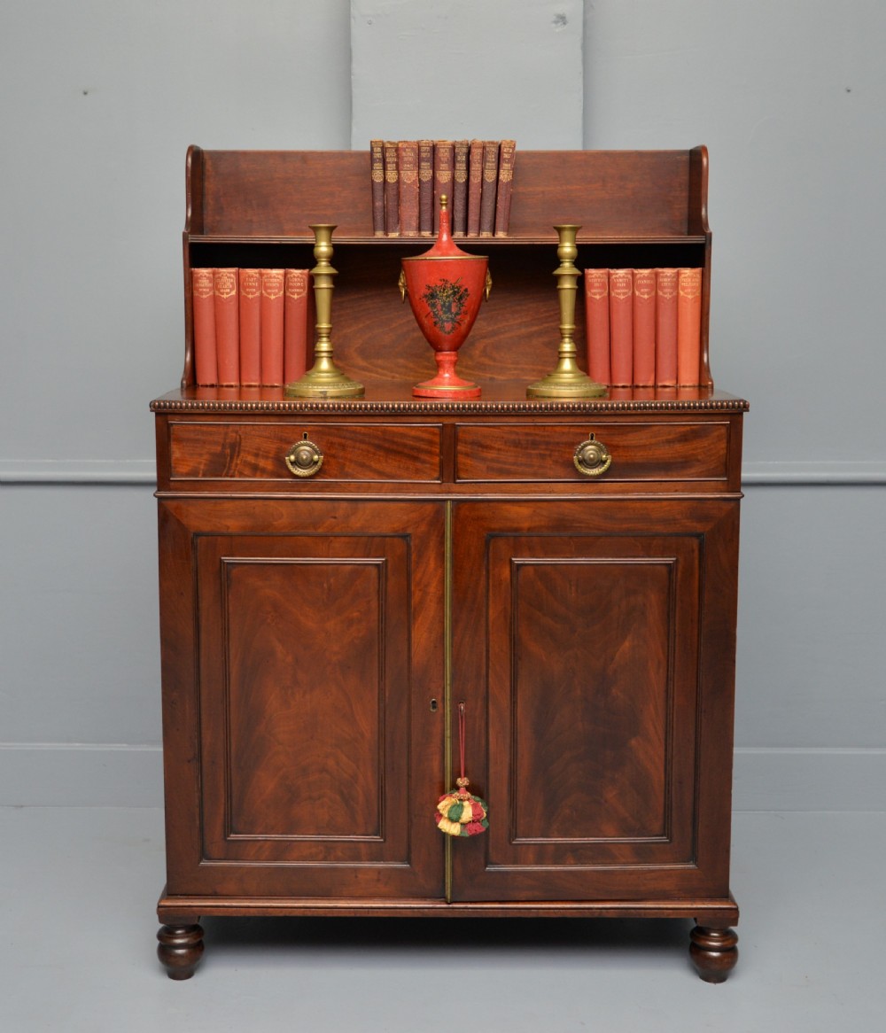 Elegant Regency Mahogany Chiffonier Bookcase Cabinet View XIV