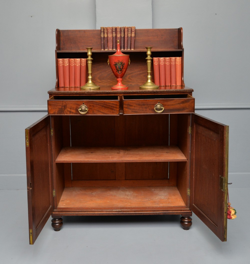 Elegant Regency Mahogany Chiffonier Bookcase Cabinet View II