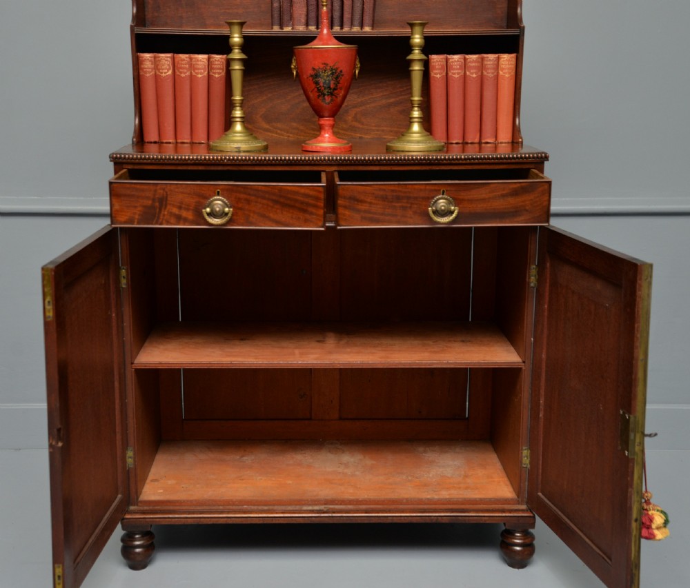 Elegant Regency Mahogany Chiffonier Bookcase Cabinet View III