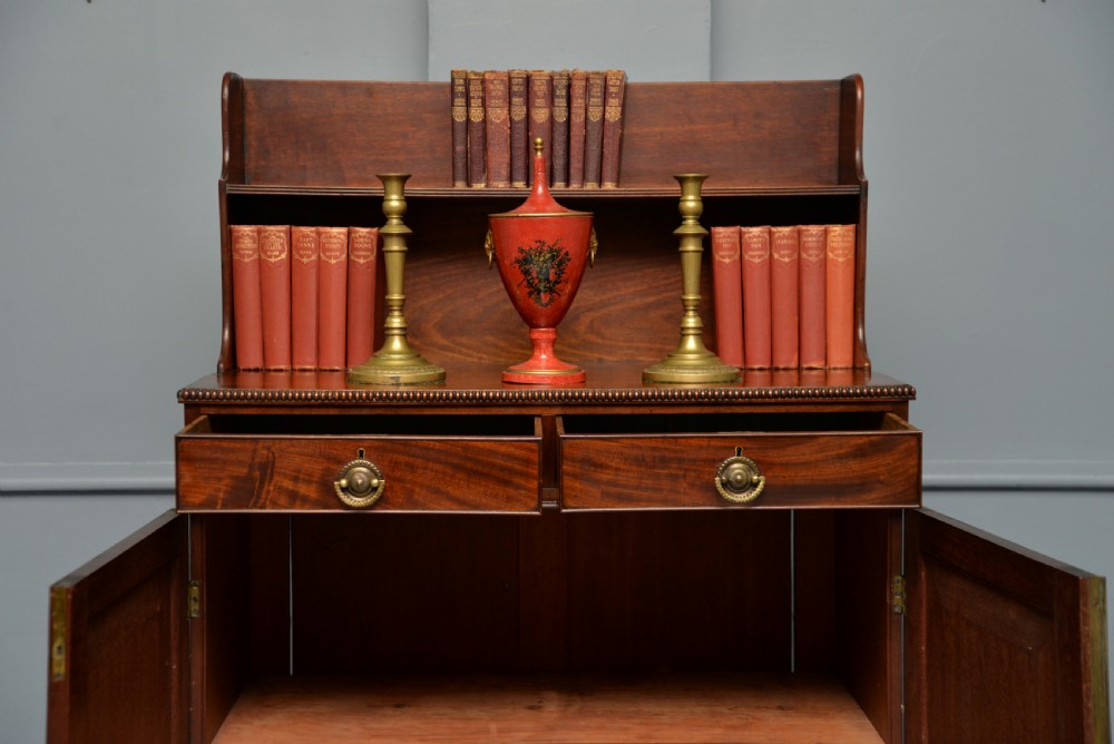 Elegant Regency Mahogany Chiffonier Bookcase Cabinet View IV