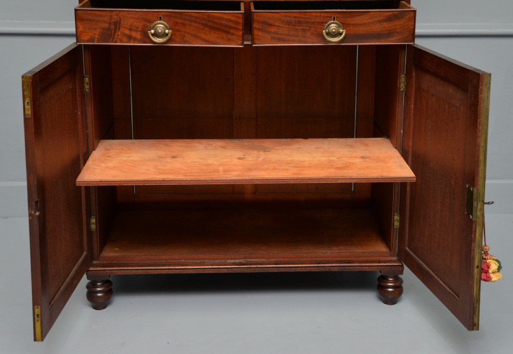 Elegant Regency Mahogany Chiffonier Bookcase Cabinet View V