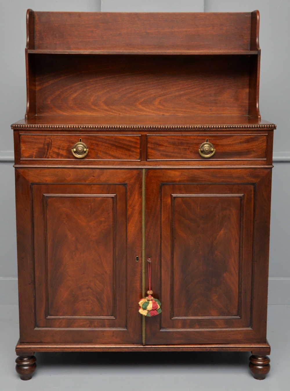 Elegant Regency Mahogany Chiffonier Bookcase Cabinet View VI
