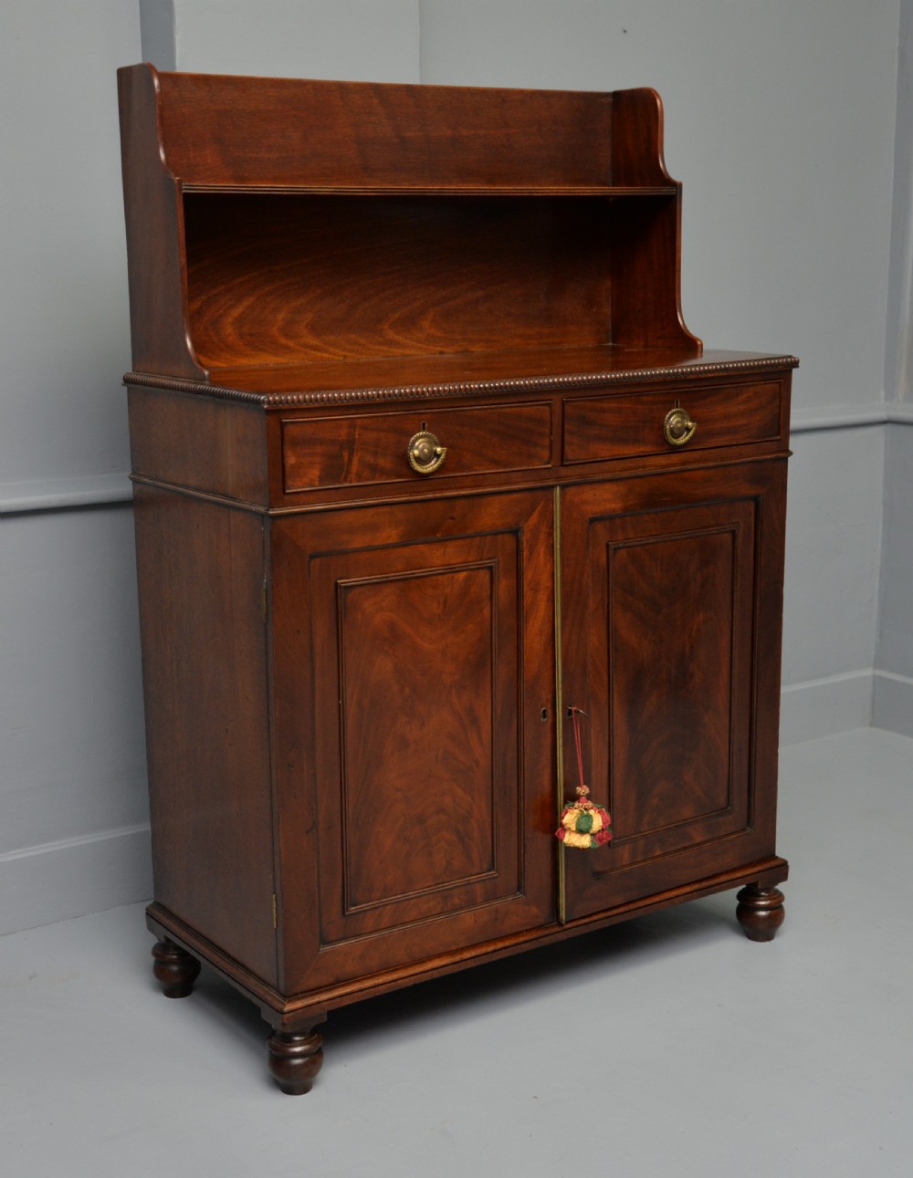 Elegant Regency Mahogany Chiffonier Bookcase Cabinet View VIII