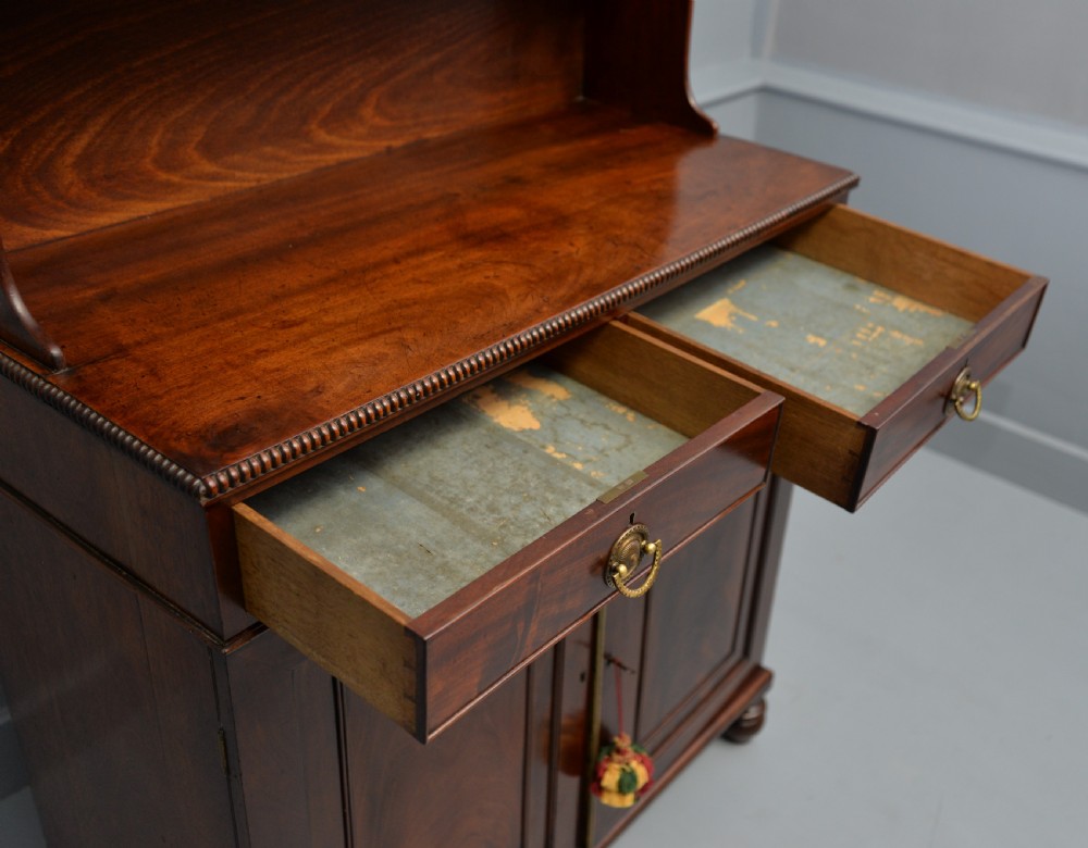 Elegant Regency Mahogany Chiffonier Bookcase Cabinet View X